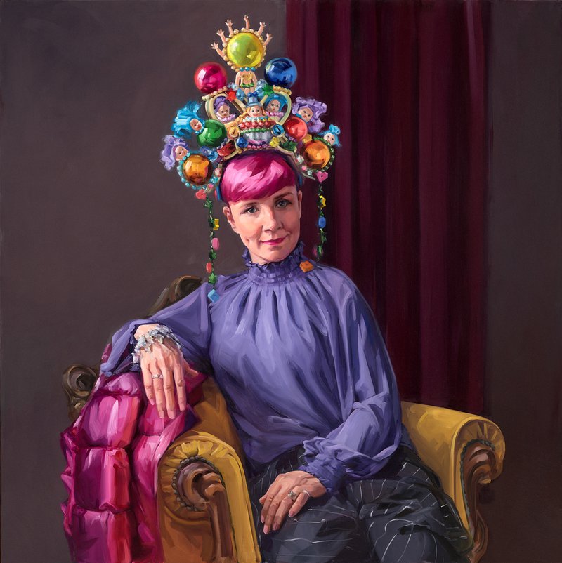 Andrea Huelin's Clown jewels painting, the packing room prize winner of the Archibald prize 2023