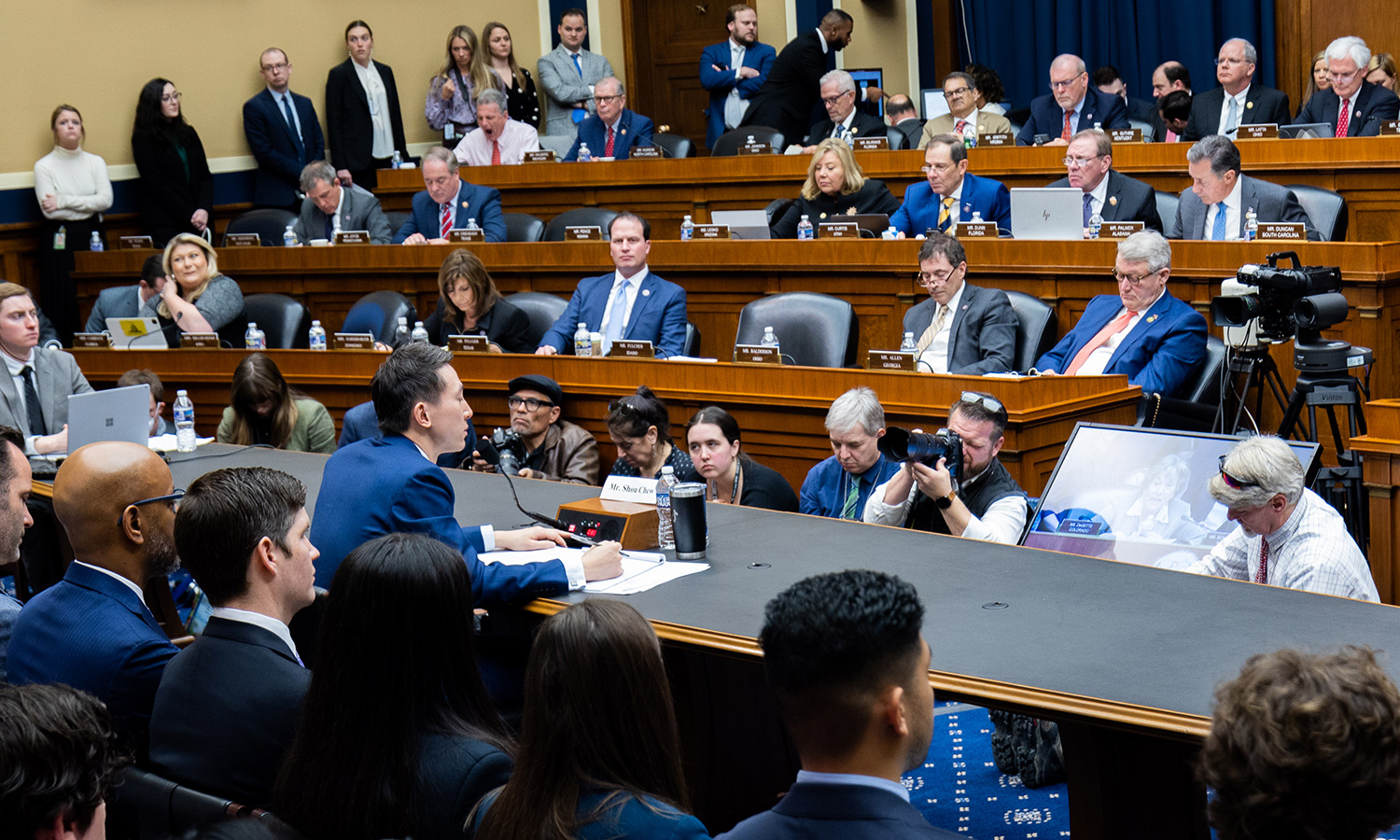 US TikTok CeO Shou Zi Chew appearing before American Congress to answer questions over his comapnies operations.