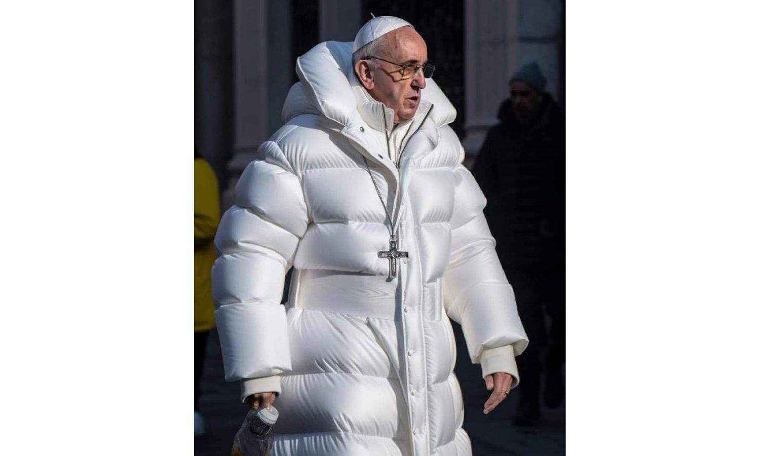 An AI image of the pope wearing a puffer jacket - something that tricked black mirror creator charlie brooker