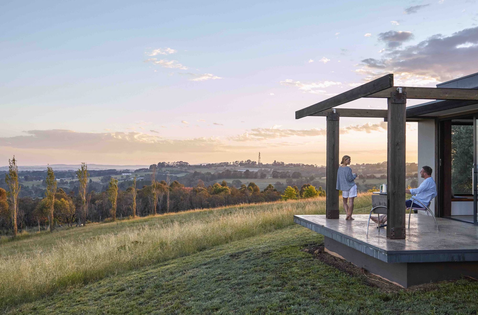 Couple relaxing on the balcony